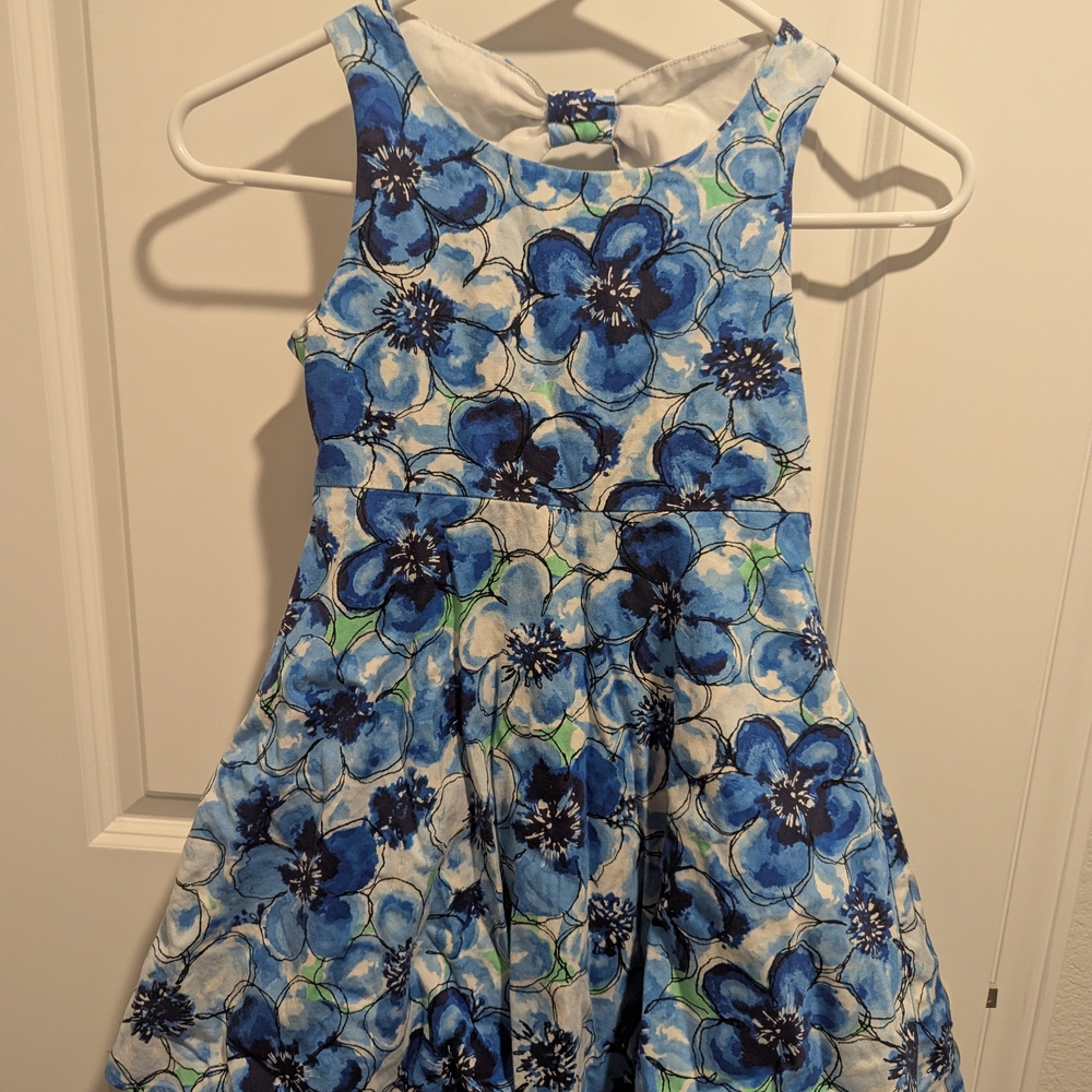 Rare Editions Blue Sleeveless A-Line Dress